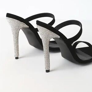 Gemalyn Black Suede Rhinestone Pointed Toe Heels #newyearseve
